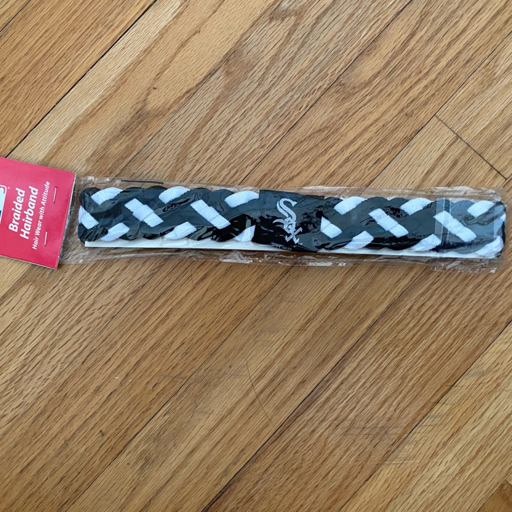 Chicago White Sox Braided Black and White Hairband